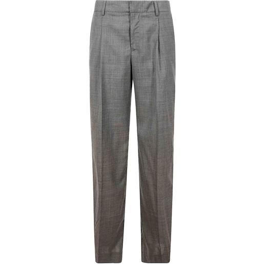 PT Torino pantaloni in lana con pieghe - grigio