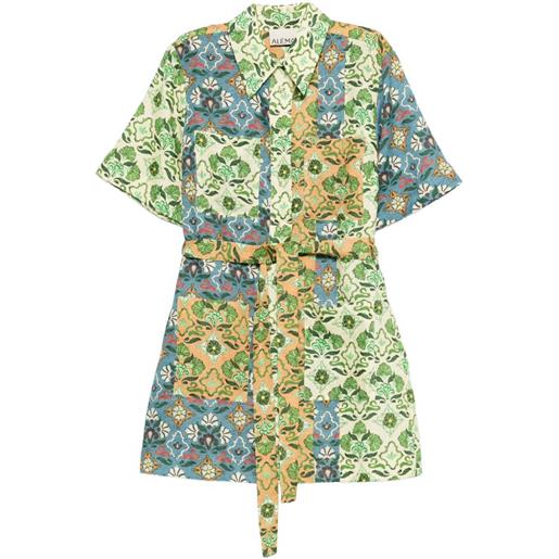 ALEMAIS abito corto ali spliced a fiori - verde