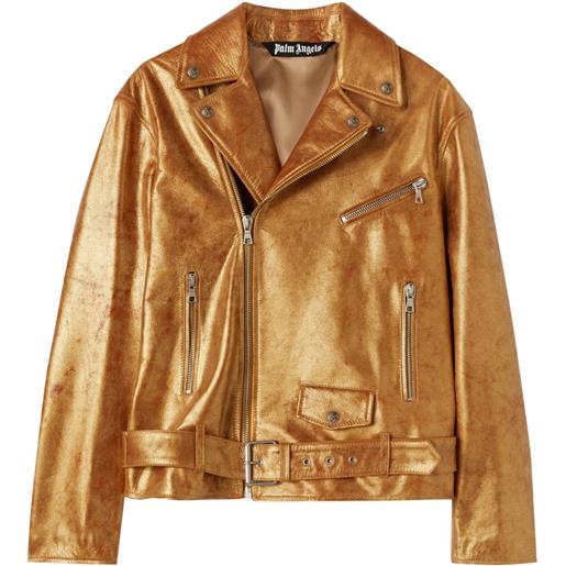 Palm Angels giacca biker city lamé - oro