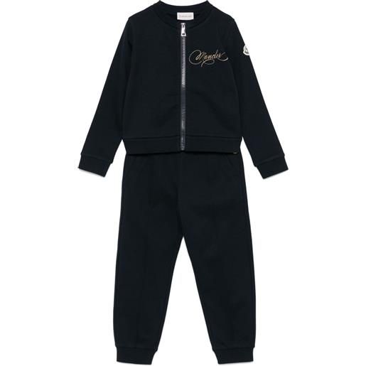 Moncler Enfant tuta sportiva in cotone - blu