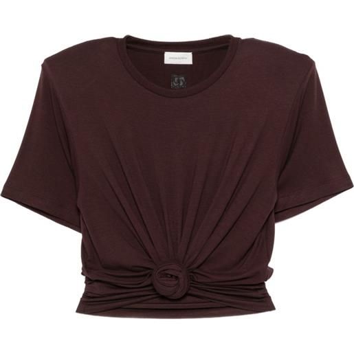 Magda Butrym t-shirt con nodo - marrone