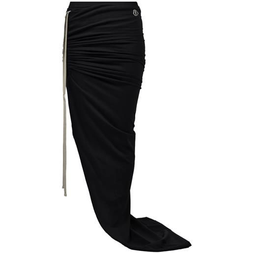Moncler x rick owens gonna lunga a righe - nero
