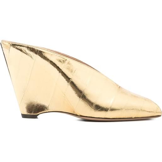 Ferragamo mules alicia a punta aperta - oro