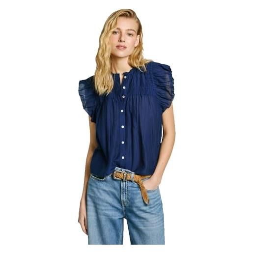 Pepe Jeans diallo camicia, blu (blu oceano), m donna