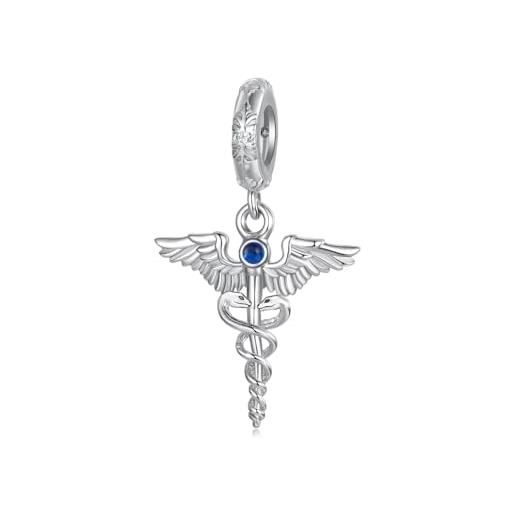 Bracciale AMEN con ala argento 925 zirconata bianca e perle | vendita online su HOLYART