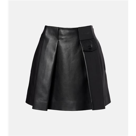 Loewe minigonna in pelle a pieghe