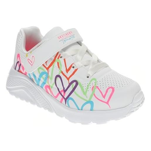 Skechers 314064l wmlt, scarpe da ginnastica bambine e ragazze, white synthetic multi trim, 32 eu