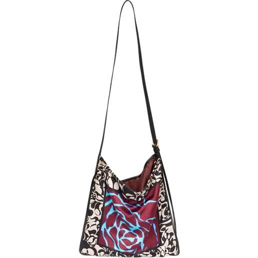 DRIES VAN NOTEN borsa a spalla con stampa grafica - rosso