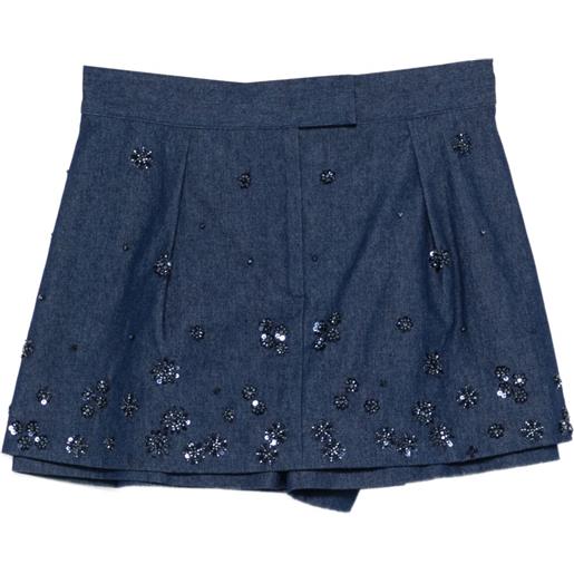 Maje shorts con paillettes - blu