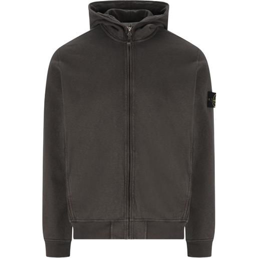 Stone Island felpa con cappuccio e zip - grigio