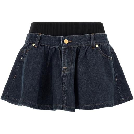 7 For All Mankind gonna denim con cuciture a contrasto - blu