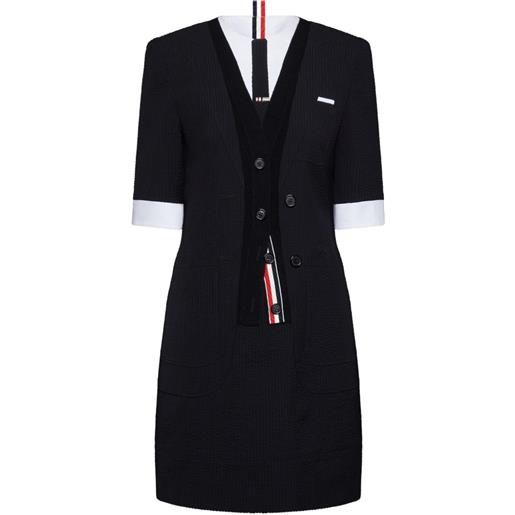 Thom Browne abito corto a maniche corte - nero