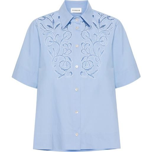 P.A.R.O.S.H. camicia in pizzo guipure - blu