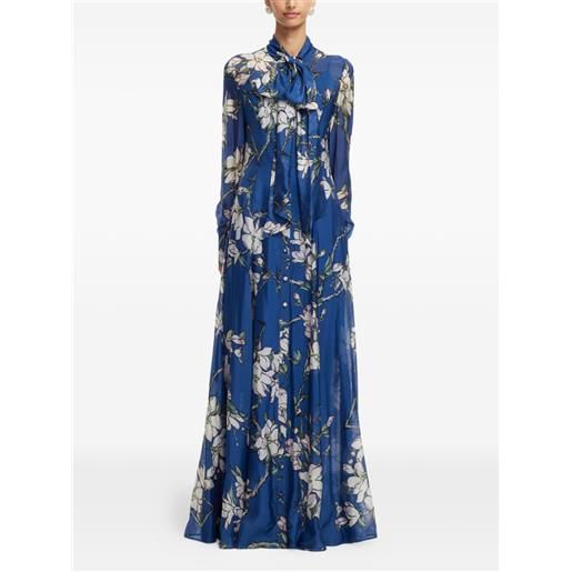 Leo Lin abito lungo katrina a fiori - blu