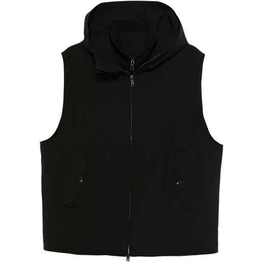 Emporio Armani gilet con cappuccio e zip - nero