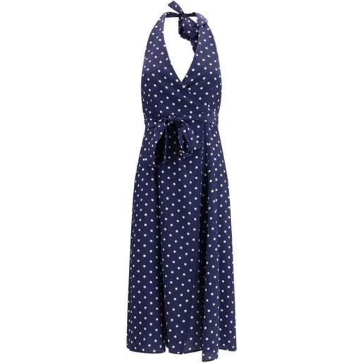 P.A.R.O.S.H. abito midi a pois - blu