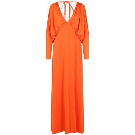 Raquel Diniz abito lungo con scollo a v - arancione
