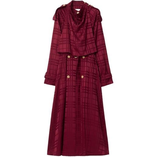 Burberry trench doppiopetto a quadri - rosso