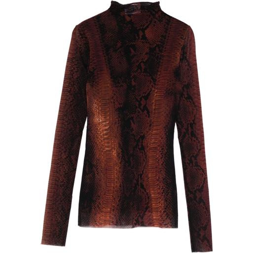 Jean Paul Gaultier t-shirt a collo alto - marrone