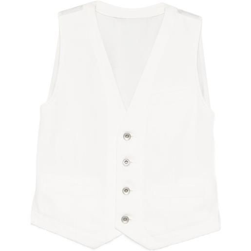 sacai gilet con coulisse - bianco
