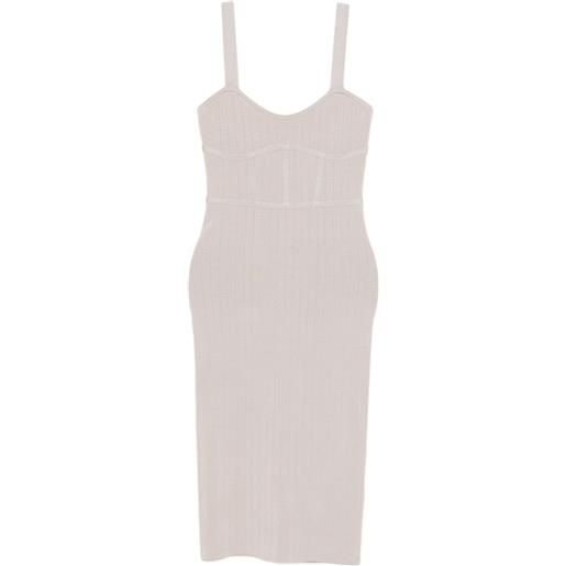 Patrizia Pepe abito midi con effetto jacquard - grigio