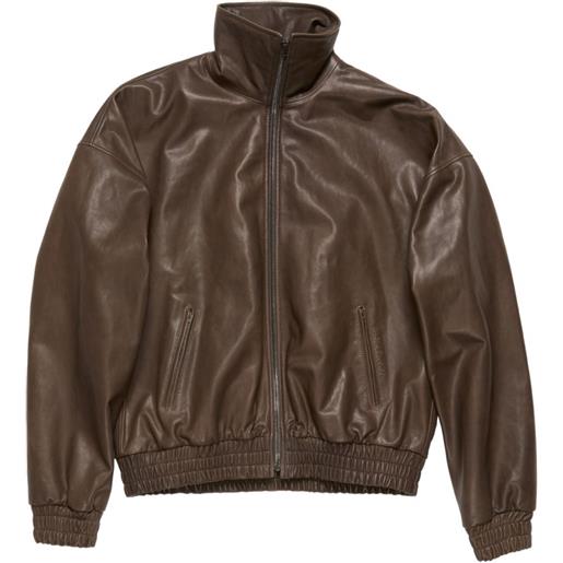 Acne Studios giacca in pelle con zip - marrone
