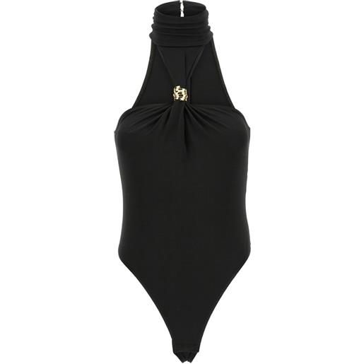 Elisabetta Franchi body a collo alto - nero
