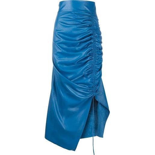 Materiel gonna asimmetrica con ruches - blu