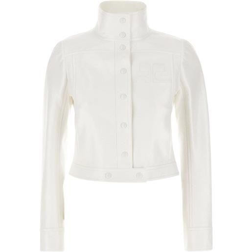 Courrèges giacca con logo - bianco