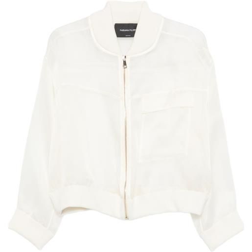 Fabiana Filippi bomber semi trasparente - toni neutri