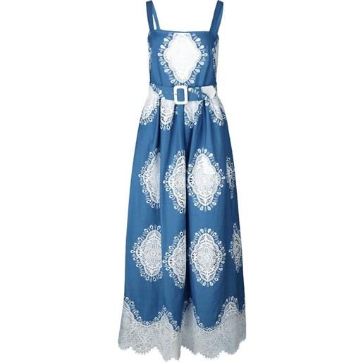 Borgo De Nor abito lungo nina con cintura - blu