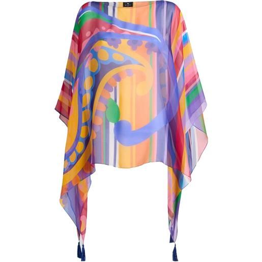 ETRO poncho con stampa - arancione