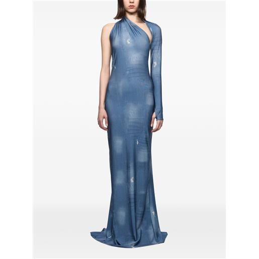 Atu Body Couture abito lungo monospalla - blu