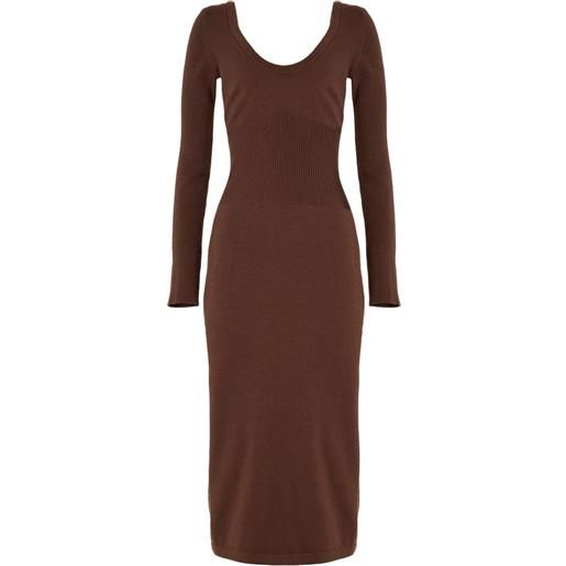 Wolford abito midi con scollo ampio - marrone