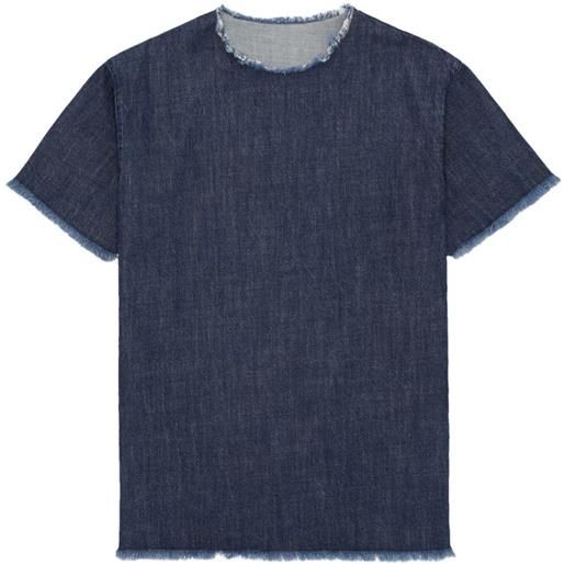 Fortela abito corto modello t-shirt con frange - blu