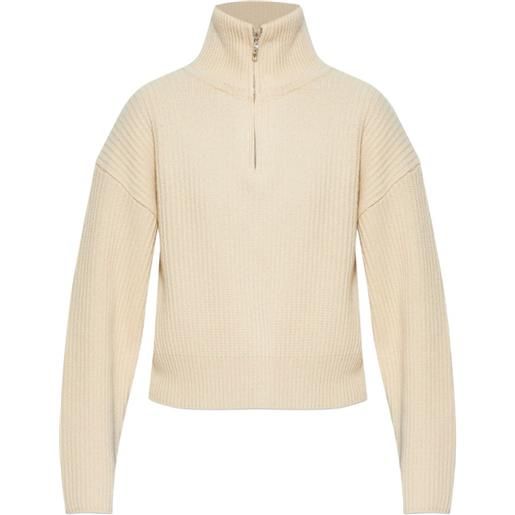 A.P.C. maglione con scollo a imbuto e zip - bianco