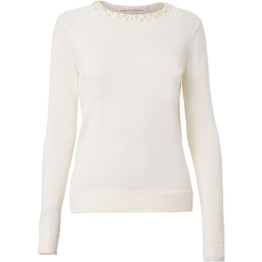 Carolina Herrera top con decorazione - bianco