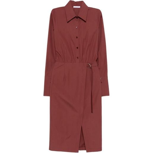 Patrizia Pepe chemisier midi con cintura - marrone