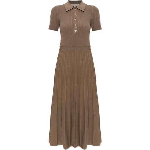 Michael Michael Kors abito midi plissettato - marrone