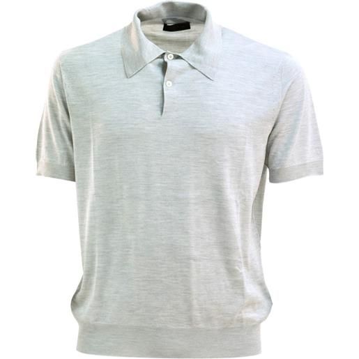 Prada polo in seta - grigio