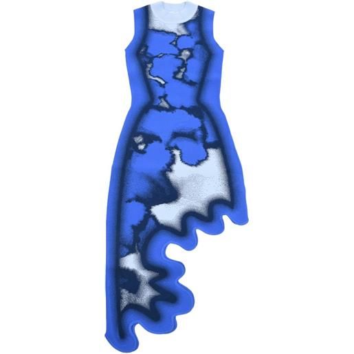 PH5 abito midi con fantasia tie-dye - blu