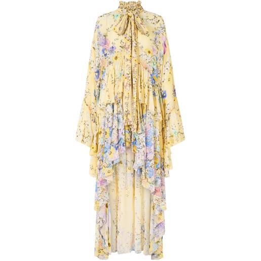 Camilla abito a fiori con ruches - giallo