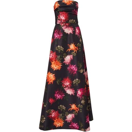 Carolina Herrera abito lungo con stampa - nero