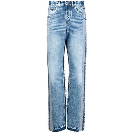 Maison Margiela jeans skinny a vita alta con pannelli a contrasto - blu