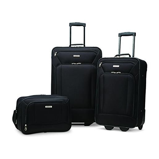 American Tourister fieldbrook xlt softside valigia verticale, nero, 4-piece set (bb/df/21/25), fieldbrook xlt softside valigia verticale