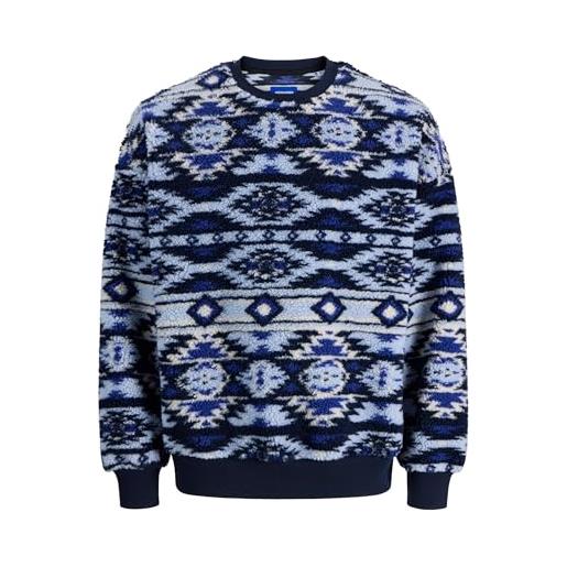 JACK & JONES joreddie teddy crew neck t25, sky captain, xl uomo