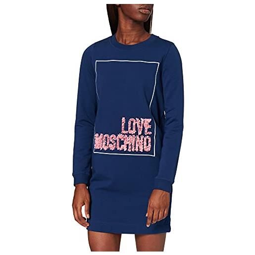 Love Moschino abito casual da donna, blu, 48