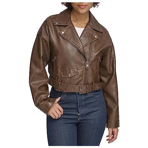 Levi's giubbotto da moto corto da donna in ecopelle, sella, small