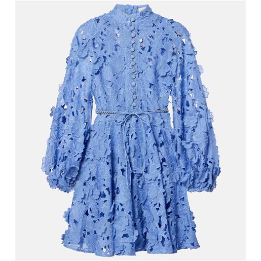 Zimmermann miniabito patience in pizzo con stampa floreale