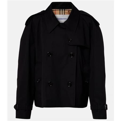 Burberry trench cropped in gabardine di cotone